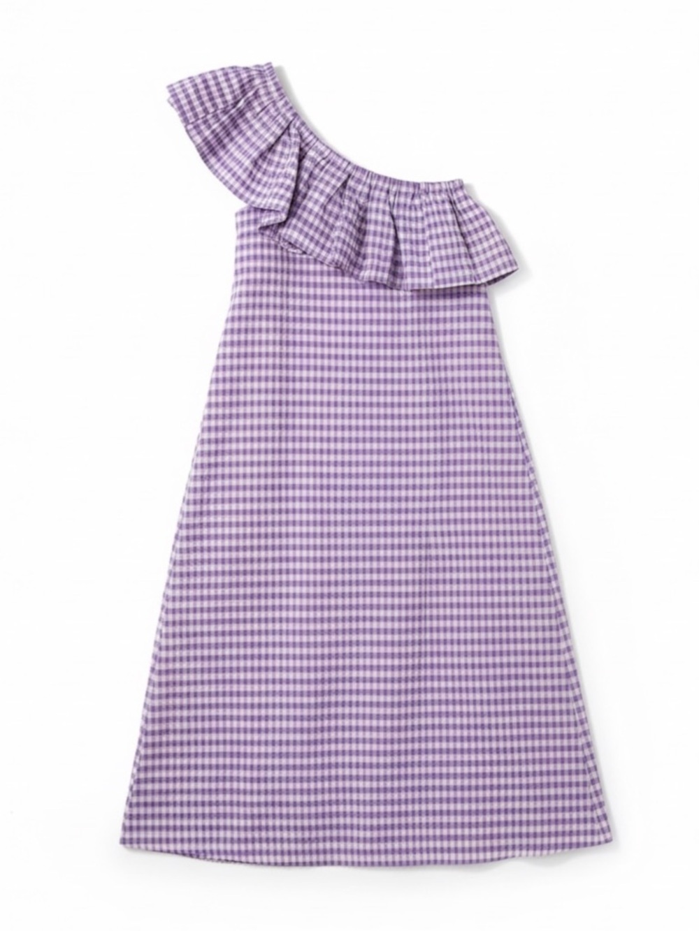 Never a Wallflower One Shoulder Gingham Midi Dress M Retro Preppy Coastal Chic - Picture 2 of 8